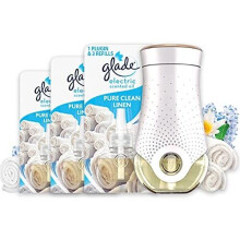 Glade Electric Scented Oil Diffuser & 3 Refills, Plug In Air Freshener Refills for Home, Clean Linen