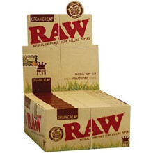 RAW ORGANIC Kingsize Slim Hemp Rolling Papers. Each Box Contains 50 Packs of 32 leaves.