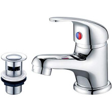 SDHouse Bathroom Sink Taps with Slotted Pop-up Waste,Chrome Mono Basin Taps Single Lever