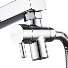Tecmolog Brass Sink Valve Diverter Faucet Splitter for Kitchen or Bathroom, Faucet Adapter 3 Way Faucet Diverter Valve, Sink Faucet Replacement Part