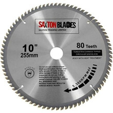 TCT25580T Saxton TCT Circular Wood Saw Blade 255mm x 30mm x bore x 80T for Bosch Makita Dewalt