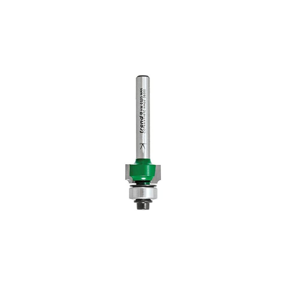 Trend C074AX1/4TC Craft Pro 1/4in shank bearing guided round over router cutter - 1.6mm radius Two Flute Carbide tips., 31.0 mm*152.0 mm*55.0 mm