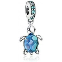 Charm - Pandora - Muranon lasikilpikonna - 925 hopea - Sininen - Mixed