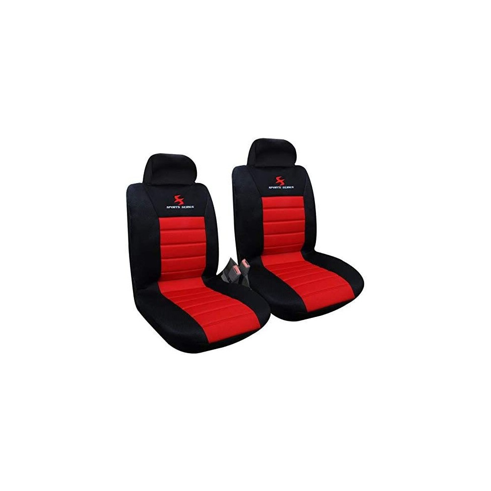Woltu Car Van Seat Covers Front Pair Universal For Cars Vans Car Seat Protector Red/Black 4250367001660