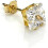 9ct Gold 5mm Clear Square CZ Crystal Single Ear Stud/Mens Earrings/Studs 1