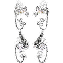 2 Pairs Elf Ear Cuffs Pearl Handcraft for Cosplay Elven Cuff Wrap Earrings for Elven Halloween Costume, Cosplay, Wedding