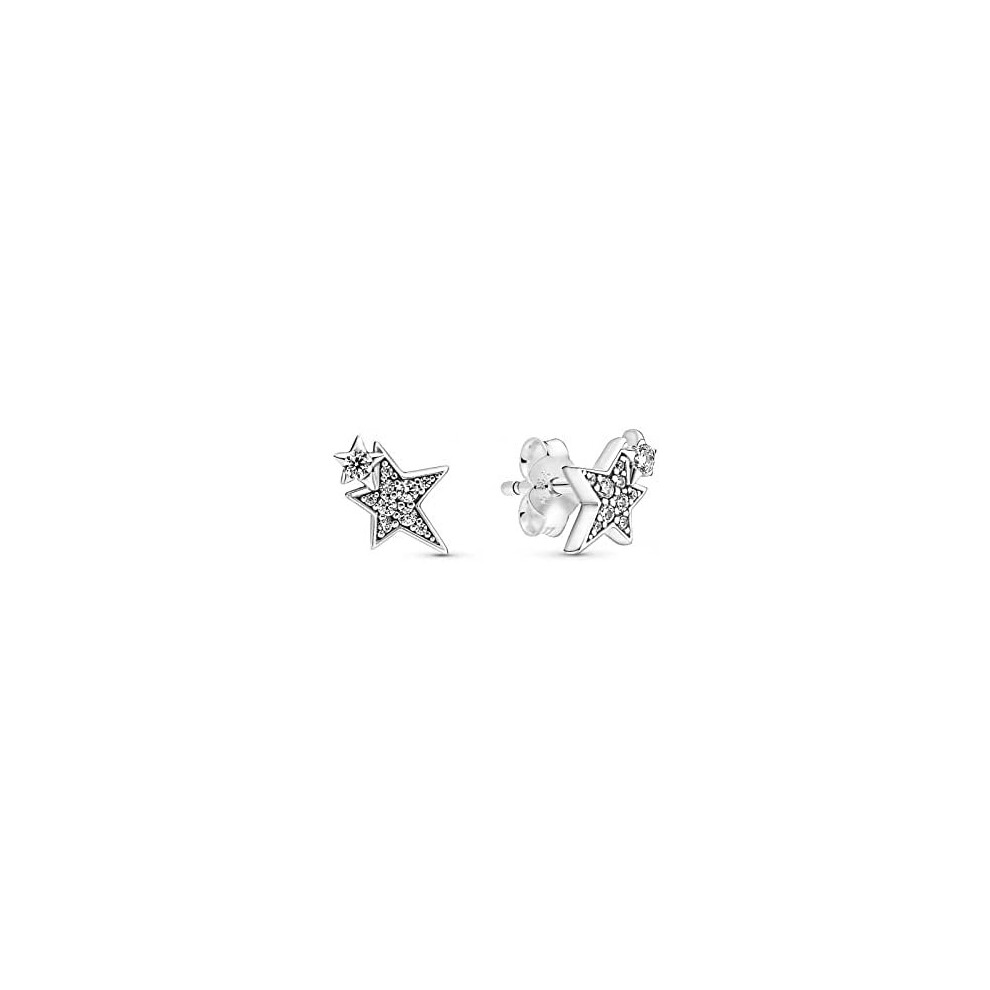 Pandora , Women's Silver Cubic Zirconia Earrings, Silver, 9,3mm - 290012C01