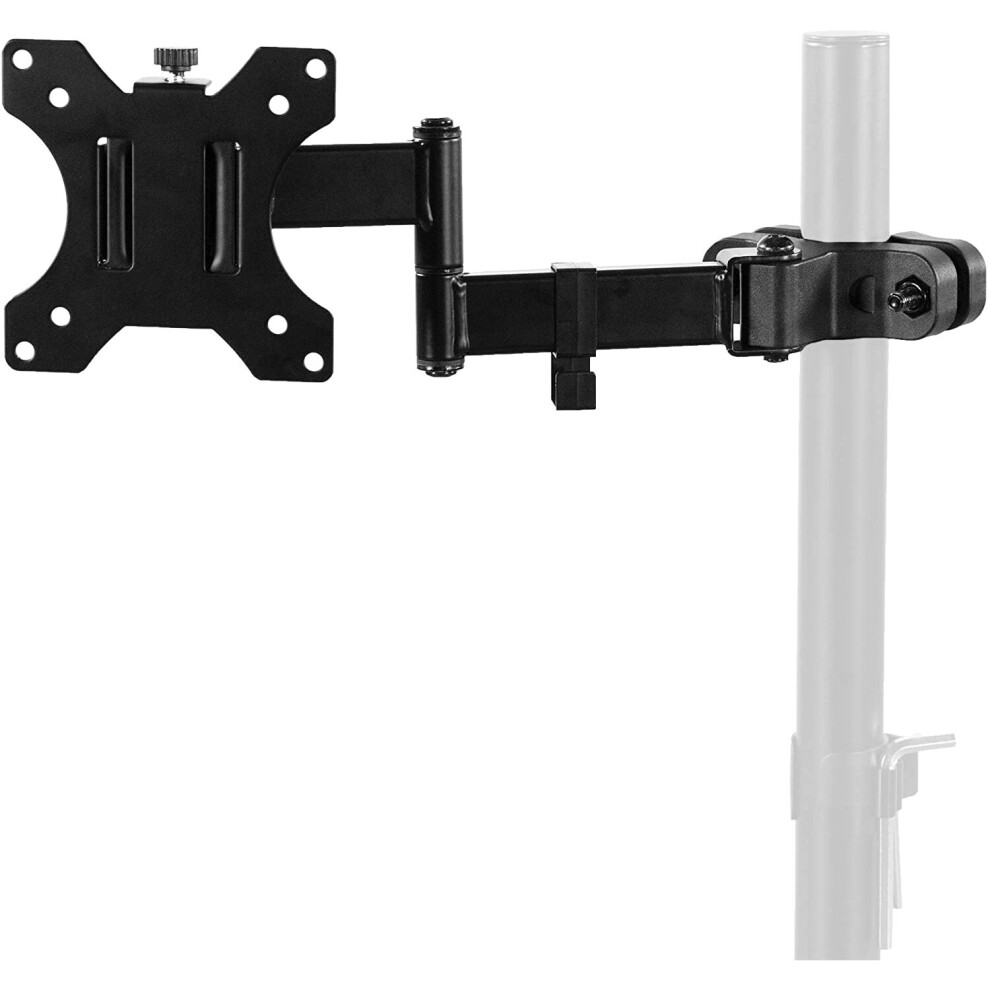 VIVO Steel Universal Full Motion Pole Mount Monitor Arm with Removable 75mm and 100mm VESA Plate, Fits 17 to 32 inch Screens, Black, MOUNT-POLE01A