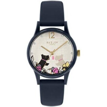 Radley Say It with Flowers Ladies Navy Silicone Strap Floral Kissing Dogs Watch RY2983