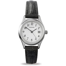 Sekonda Women's Quartz Watch with White Dial Analogue Display and Black Leather Strap 4081.27