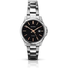 Sekonda Women's Quartz Watch with Black Dial Analogue Display and Silver Stainless Steel Bracelet 2097.27