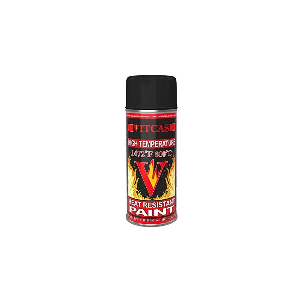 Vitcas Heat Resistant-High Temperature Paint Spray For Painting Furnaces, Heaters, Barbecues, Boilers, And Many More High-Temperature Equipments 800 5060197261306