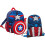 Marvel Kids Captain America School Backpack with Marvel Shield Cooler Lunch Box and Water Bottle - Official Avengers Boys Girls Teens Rucksack Matching 7