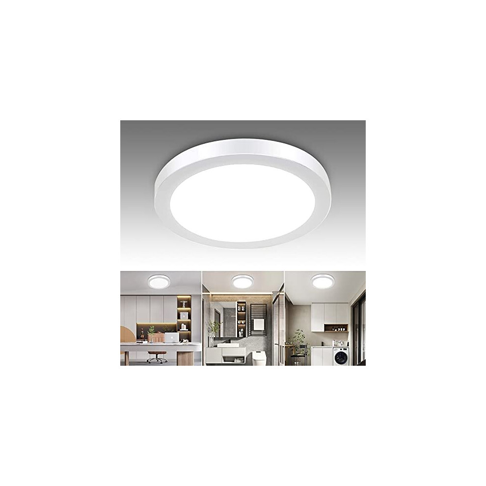 6W Surface Mounted Led Ceiling Light Fittings (Waterproof), 6000K Cool White. Led Bathroom Light Ceiling for Kitchen, Hallway, Living Room, Soft