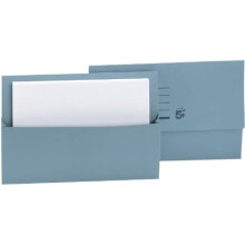 5 Star Office Document Wallet Half Flap 250gsm Capacity 32mm Foolscap Blue [Pack 50]