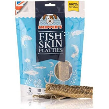 SKIPPER'S Fish Skin Flatties Sticks - Handmade and Air-Dried - 100% Dog Chews Long Lasting Natural Dog Treats - Skin Care - High Protein Low Fat Dog
