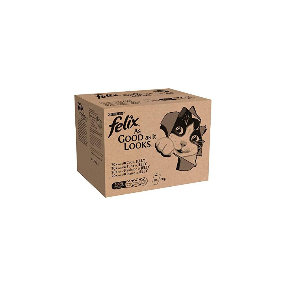 Felix As Good As It Looks Cat Food Fish 80 x 100g (80 Pouches)