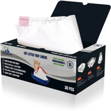 30 x Cat Litter Tray Liners Extra Large | With Drawstrings | Biodegradable | Heavy Duty And Leak Proof | For X-Large Litter Trays | Cat Litter Bags |