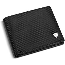 TEEHON® Wallets mens, Leather Wallet, RFID Blocking wallet, Carbon Fibre Bifold Card Holder, Wallets for Men with Coin Pocket, 2 Banknote