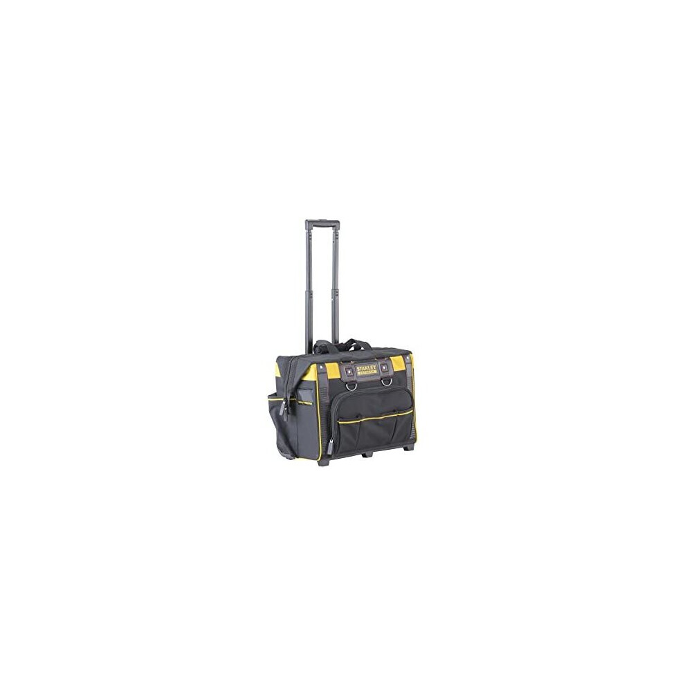 STANLEY FATMAX Open Mouth Rolling Rigid Tool Bag Trolley, Multi-Pockets Storage Organiser, FMST1-80148