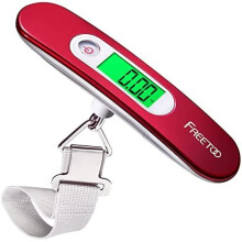 FREETOO Luggage Scale Portable Digital Weight Scale for Travel Suitcase Weigher with Tare Function 110 Lb/ 50Kg Capacity Red