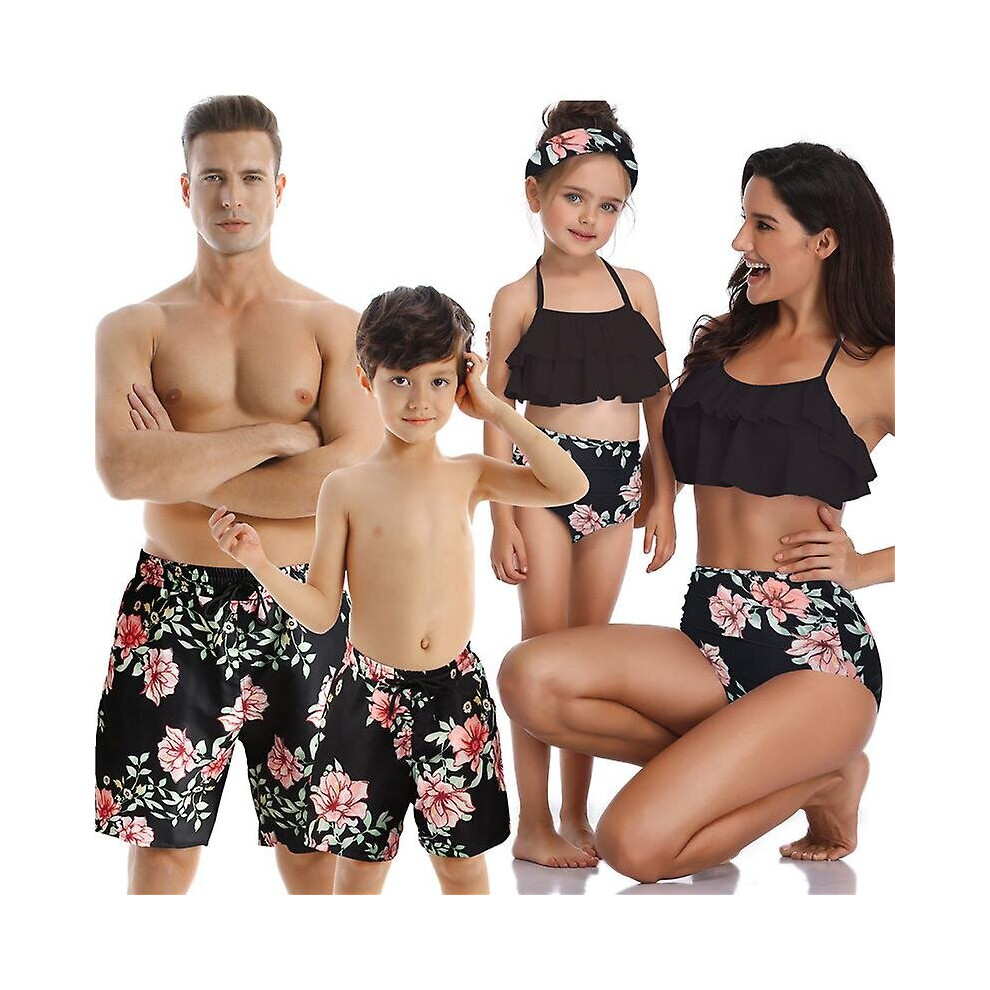 (Dad and son2, 128) Family Swimsuits Matching Set Mother Daughter Bikini Swimwear Father Son Swim Trunk-image-OPC-P9MM29P-NEW