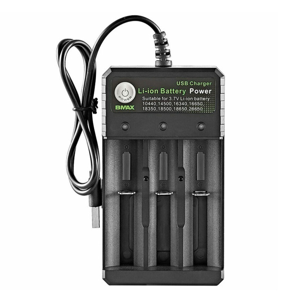 3 Slots 18650 Li-ion Batteries 3.7V Rechargeable Battery Charger USB