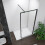 AICA (900mm) Matt Black Walk in Wet Room Shower Screen Panel 2