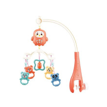 (Red) Crib Musical Toy Baby Crib Mobile Toys Music Projecting Night Light Educational Toys