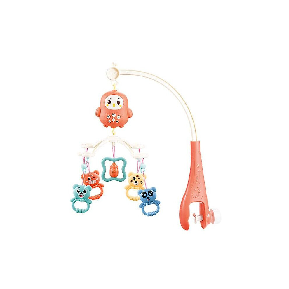 (Red) Crib Musical Toy Baby Crib Mobile Toys Music Projecting Night Light Educational Toys