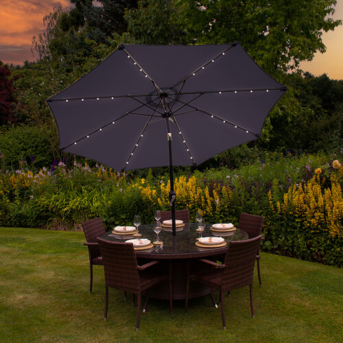 LED Parasol met Kantelfuntie 270 cm - Grijs 2