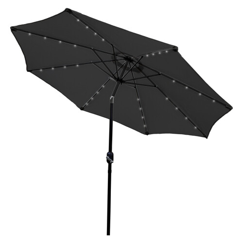 LED Parasol met Kantelfuntie 270 cm - Grijs 1