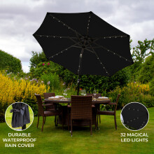 LED Parasol met Kantelfunctie 270 cm - Zwart