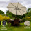 LED Parasol met Kantelfuntie 270 cm - Crème 1