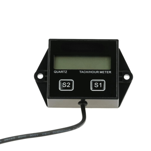 Digital Engine Tach Tachometer Hour Meter Gauge Resettable Inductive for Racing Motorcycle 1