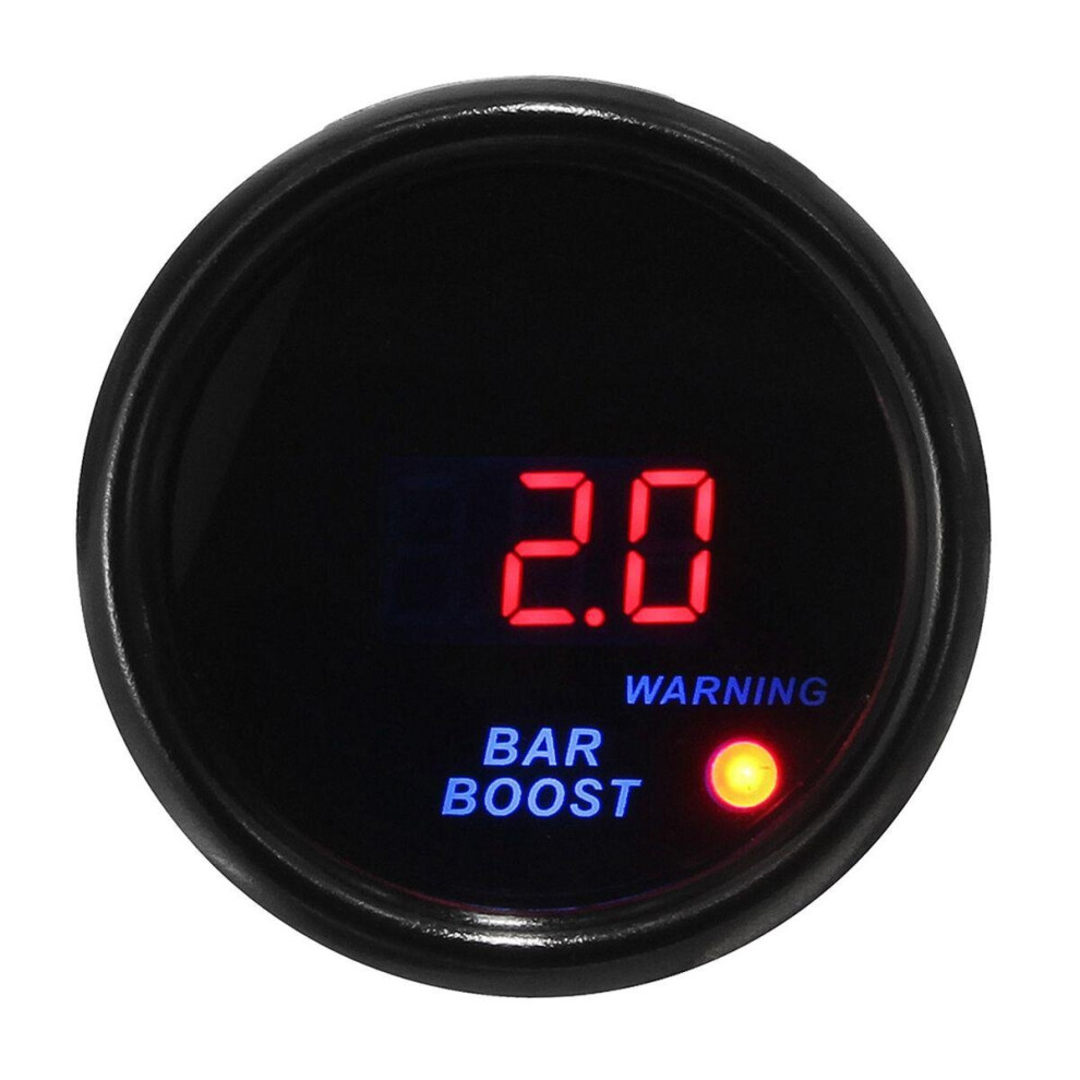 2" 52mm -1~2 BAR Turbocharger Boost Gauge Digital LED Display Black Face Car Meter with Sensor-image-OPC-P9MZ6B9-NEW