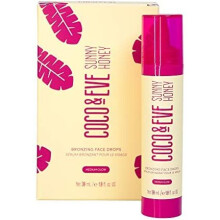 Coco & Eve Sunny Honey Bronzing Face Drops (Medium Glow), Natural Self Tanning Face Drops. Hydrating Hyaluronic Acid. Indoor Sunless Moisturizing Self
