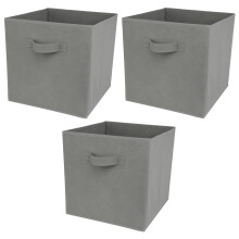 (3 Grey Drawers Only) Charles Jacobs Grey 3 Tier 6 Cube Storage Bookcase Shelf Display Unit with Choice of Drawers