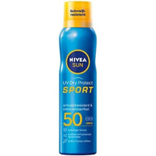 NIVEA Sun UV Dry Protect Sport Sun Spray SPF 50 (200 ml), 100% Transparent and Refreshing Sun Protection, Sweat-resistant & Extra Waterproof Sun Spray