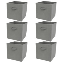 (6 Grey Drawers Only) Charles Jacobs Oak 3 Tier 6 Cube Storage Bookcase Shelf Display Unit with Choice of Drawers