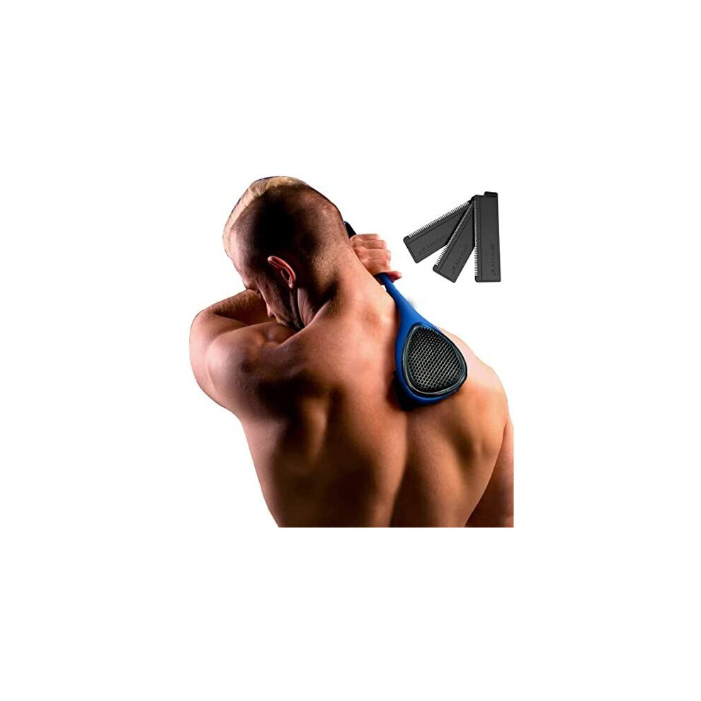baKblade 2.0 Elite Plus - Back Hair Removal and Body Shaver (DIY), Ergonomic Handle, Shave Wet or Dry (Extra Blades Included)