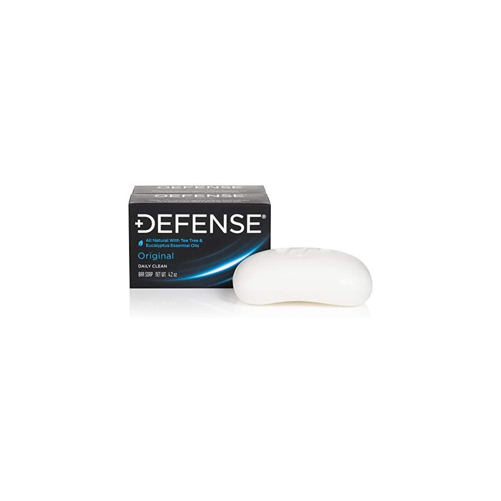 Defense Soap Antifungal 4 Ounce Bar (Pack of 2) - 100% Natural and Herbal Pharmaceutical Grade Antibacterial Tea Tree Oil and Eucalyptus Oil Helps