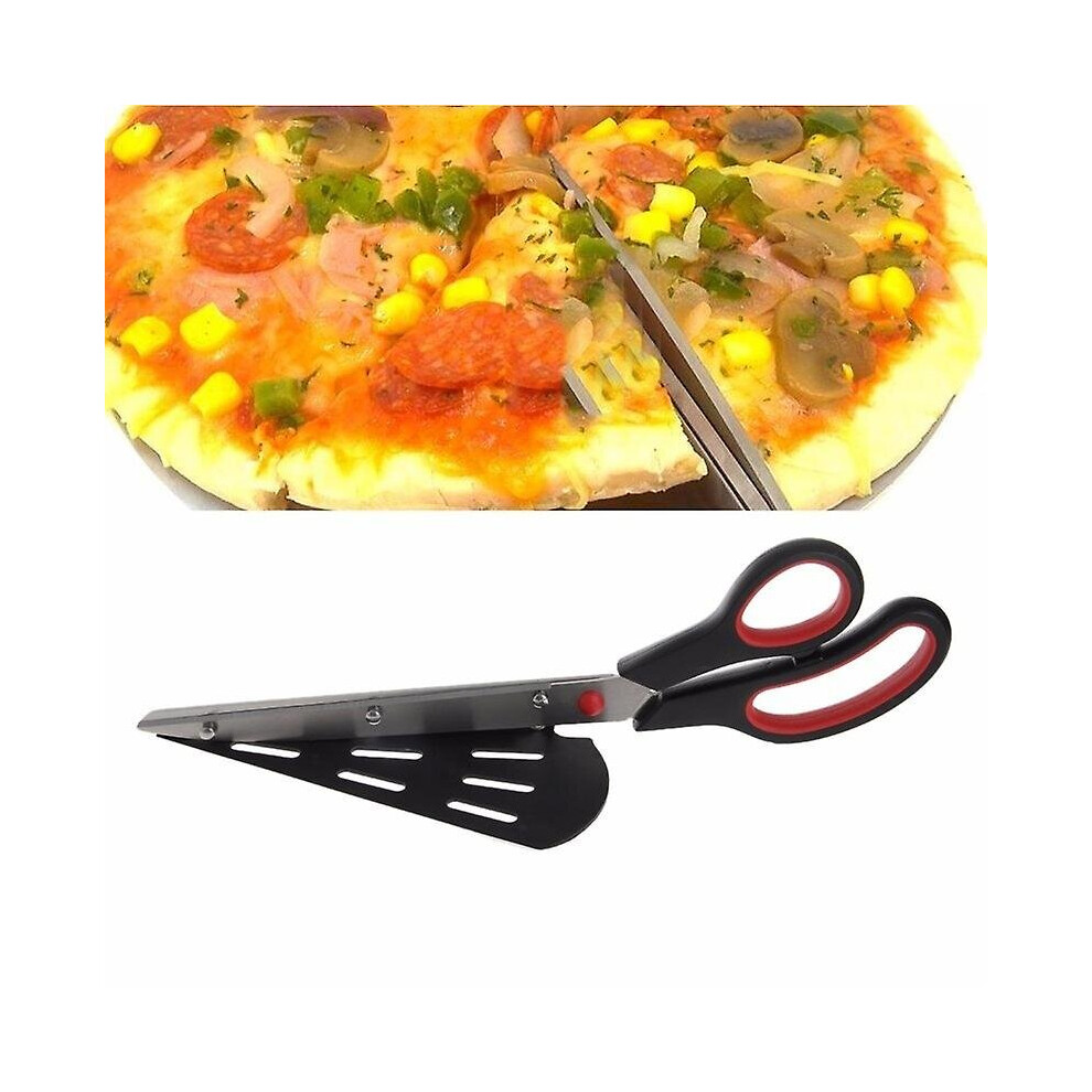 (Red) Pizza Scissor Stainless Steel Pizza Cutter With Detachable Spatula-image-OPC-P9MXZRZ-NEW