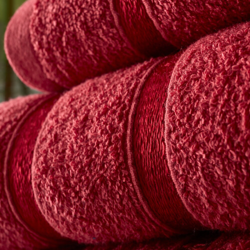 (Red) Boston 8 Pcs Luxury Cotton Towel Bale Set 2