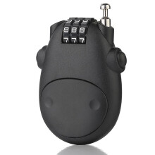 (Black) Cartoon Cow Combination Luggage Lock Password Padlock With Retractable Rope
