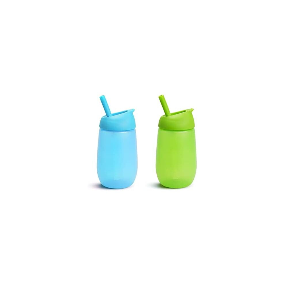 Munchkin Simple Clean Straw Cup, 10oz/296ml, 2 Pack, Blue/Green