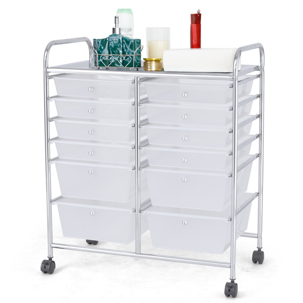 12 Drawer Rolling Storage Cart  Utility Cart with Wheels