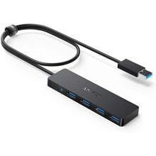 [Upgraded Version] Anker 4-Port USB 3.0 Ultra Slim Data Hub with 2 ft Extended Cable for Macbook, Mac Pro / mini, iMac, Surface Pro, XPS, Notebook PC,