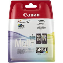 Genuine Original Canon PG510 (PG-510) Black & CL511 (CL-511) Colour ink cartridge for Pixma MP499 Printers