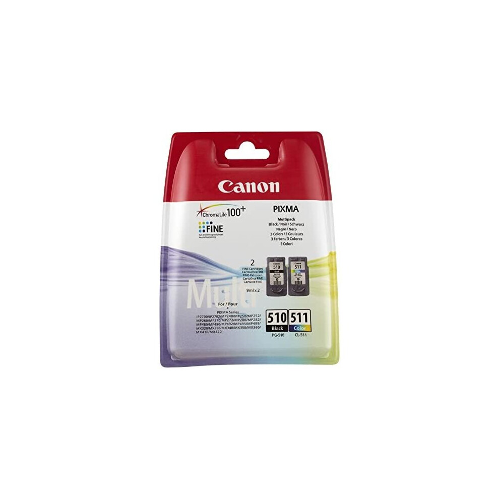 Genuine Original Canon Pg510 (Pg-510) & Cl511 (Cl-511) Colour Ink Cartridge For Pixma Mp499 Printers Black 5060230574912